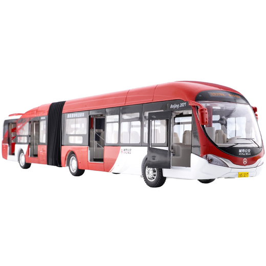 Large Beijing bus simulation alloy double section bus toy car 3-6 children boy bus model remote control version double decker bus red bus