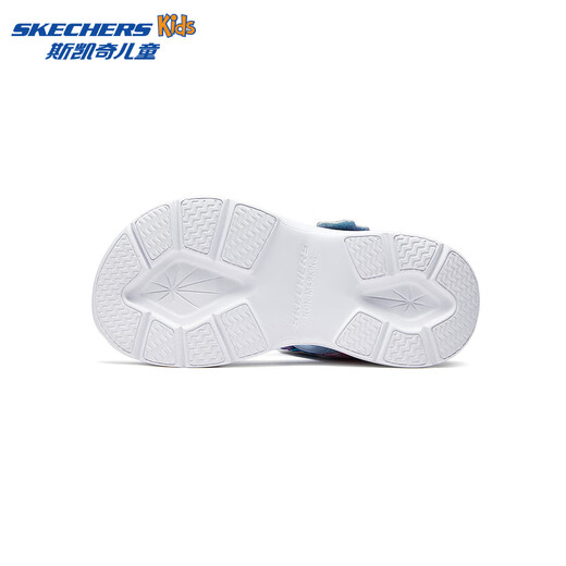 Skechers Summer Girls Velcro Sandals Fashion Flashing Casual Lightweight Versatile Comfortable Shoes Beach Shoes 303103L Light Blue/Multicolor/LBMT 27.5
