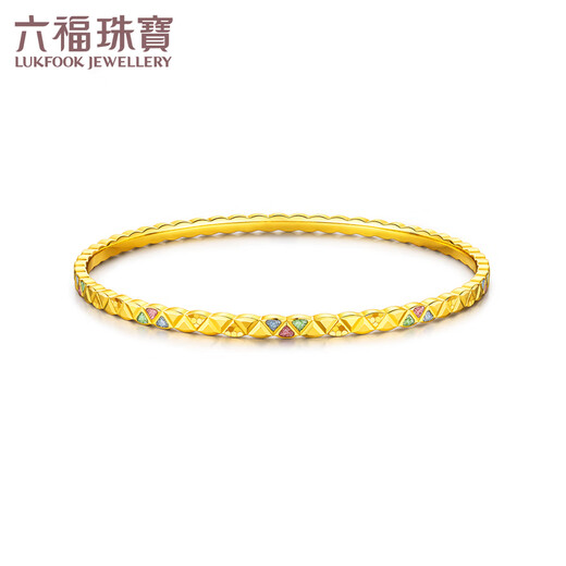 Liufu-Schmuck Massive Gold süß Farbe Dopa Geometrisch Aminfarben Handwerk Gold Armband Preistpreis L02TBGB0017 54 mm-15,99g (einschließlich Arbeitskosten 1343 Yuan)