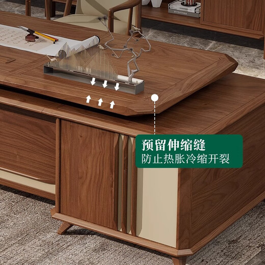 YIBOLUN new Chinese style executive desk boss desk North American black walnut general manager desk president solid wood office furniture 2.2m desk