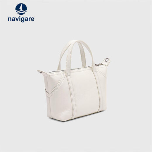 纳维凯尔意大利小帆船包包女款2025年轻奢真皮手拎包斜挎包单肩包送女友 奶昔白