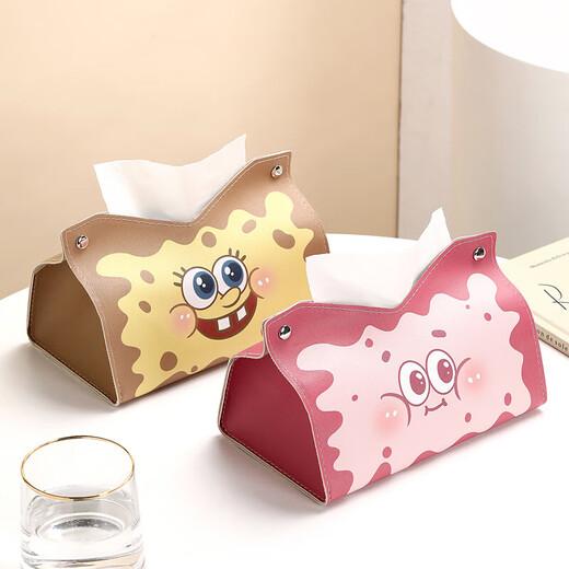 Cute Cartoon Hand Storage Bag for Men and Women Can Hold Tissue Bags and Cosmetics SpongeBob SquarePants Yellow