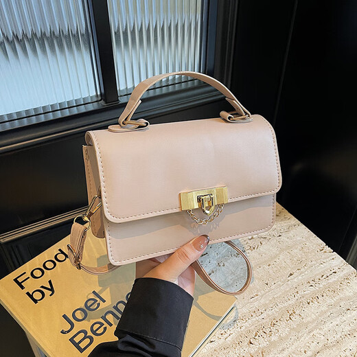 
New retro solid color small square bag fashionable simple texture large capacity trendy best friend crossbody bag khaki