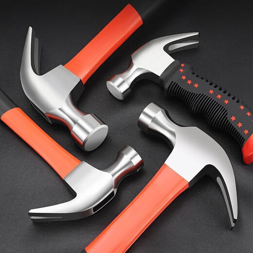 Vinoa hammer household small hammer woodworking new iron construction site nail hammer plastic-coated claw hammer shockproof claw hammer 0.25kg