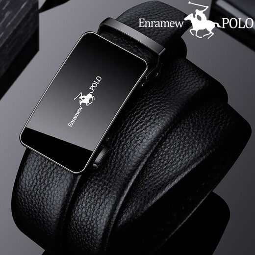 POLO Paul texture men's belt genuine leather automatic buckle belt casual business new men's versatile casual trousers men's new style 120cm suitable for 130-160Jin Jin equals 0.5 kg can be cut