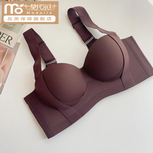 Modal 2025 Nuevo ropa interior de media taza de doble bola para mujeres con senos pequeños reunidos para mostrar un sujetador anti-sagging de gran ajuste para mujeres. Champagne + Color de champán/* Descuento Dos piezas s [32/70AB] Tipo de ajuste de elevación