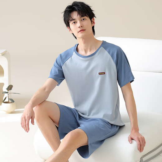 Septwolves Frühlings- und Sommer-Hausbekleidungskleidung für Herren, die reine Baumwoll-Sommer-Kurzarmshorts von außen multi-farbig optional verwendet werden können. 02J13603 Men 3xl