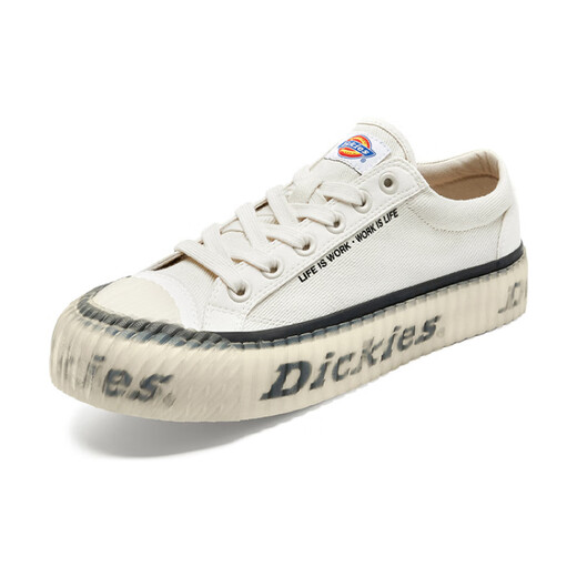 Dickies Print Wear-resistant Low Top Canvas Shoes Men and Women Beige 35