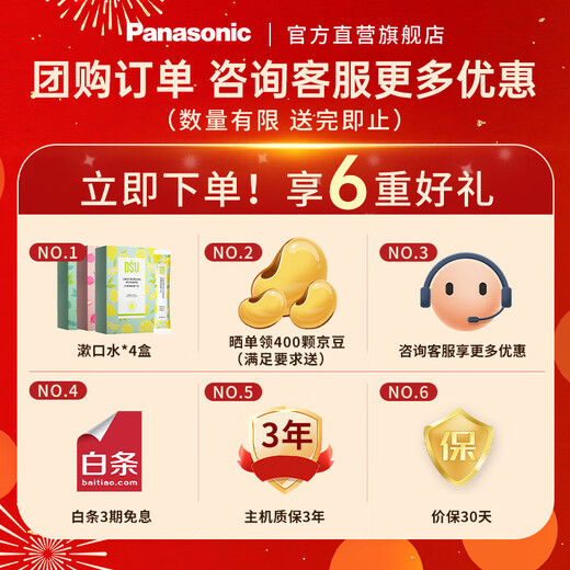松下（Panasonic）Panasonic EW-DP55-A 进口电动牙刷 双重声波振动 成人五档刷牙模式 情侣款 蓝色