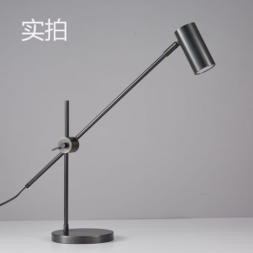 天南兄弟 TNBROTHERS全铜卧室台灯儿童护眼学习专用台灯可折叠北欧简约网红创意床头灯 9196台灯黑擦金 按钮开关