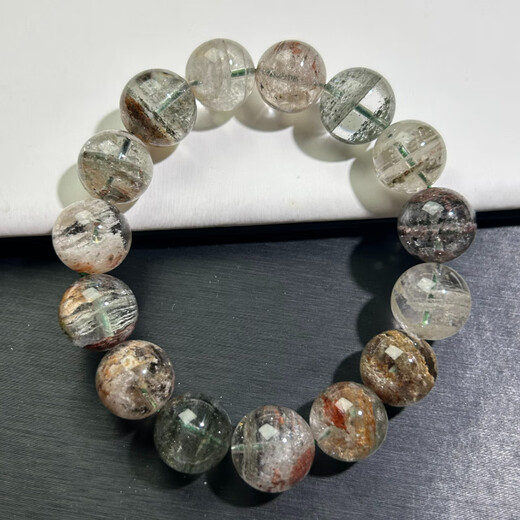 Bracelet de cristal fantôme à mille couches pour quatre saisons Natural Full Full Ghost Greed Red Ghost Bread Bracelet QCSJ12247 Perle Diamètre d'environ 12 mm