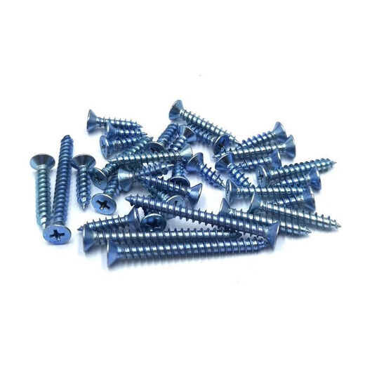 Bingyu croix dure tête de tête contre-tape auto-tape longueur de vis de tête plate Panneau de tête de tête à bois Blue zinc aluminium alliage alliage M4 M41425jin [Jin est égal à 0,5 kg] environ 12250