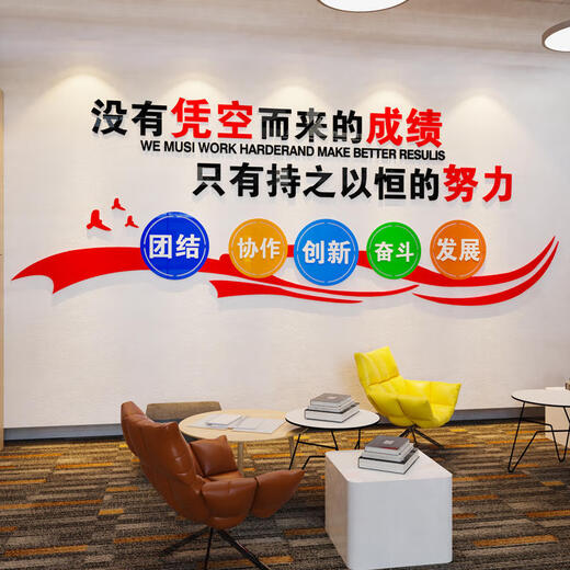 Shantoulin Village Office Décoration murale Sticker Sticker Company Cultural Wall Sticker Office Fond décoration murale Paint Inspiration Employée 1283 Bleu ciel + bleu foncé 1m * 1cm Extra Large
