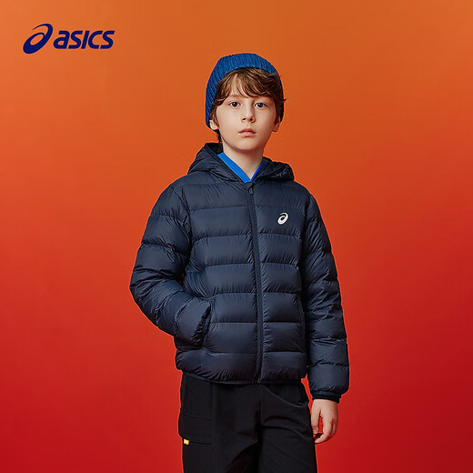 ASICS Ropa infantil 25 años de invierno Los niños suaves y cómodos de tres a prueba de calentamiento liviano [High Down Charge] azul marino Limpieza 1000-Duck Down 170 Llenado 109.2g