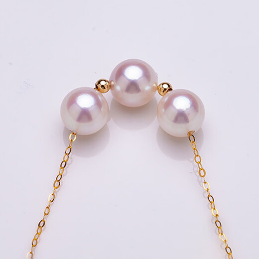 Queen of Pearls Smile Model 18K Gold Akoya Seawater Pearl Necklace Pearl Pendant Women Birthday Gift