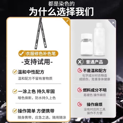 84 Clothes Burn Replenishing Pen Black Fabric Refurbishment Dye Jeans Fading Reducer Repair Pen No. 167 Black