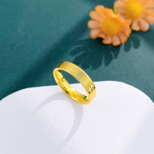 Yongzhe gold rice-shaped ring for female couple, men's ring, pure gold for girlfriend, gold ring for wife, anniversary gift, rice-shaped ring, No. 22 ring, about 2.1g