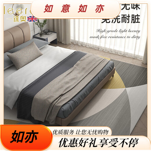 徕奥leerout客厅地毯免洗可擦沙发地垫大面积全铺房间高级感家用防水 简约13567号 100cm*200cm定制联系客服不退换