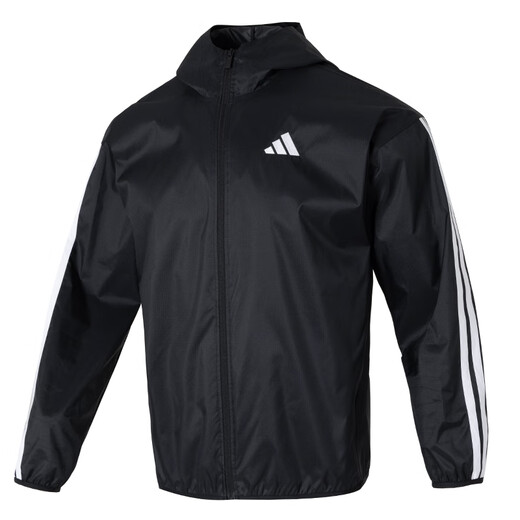 阿迪达斯 （adidas）外套男2025夏季新款运动服男士经典防风休闲夹克 IN1483/单层薄款/拉链胸袋 190 /120A/XXXL