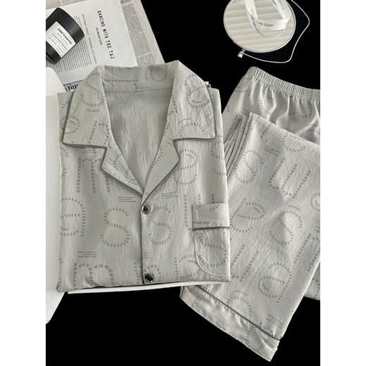 Fentenkean printemps et automne yunduo coton pyjamas pour hommes minces à manches longues adolescents de grande taille de grande taille 12529 (short à manches courtes) yunduo cotton 3xl [suggéré 160-190jin [Jin est égal à 0,5 kg]]]