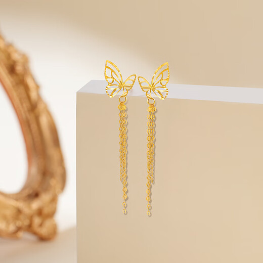 Chao Acer 18k gold earrings for women color gold earrings for girls birthday gifts to Jane EEK30008610 yellow K pair