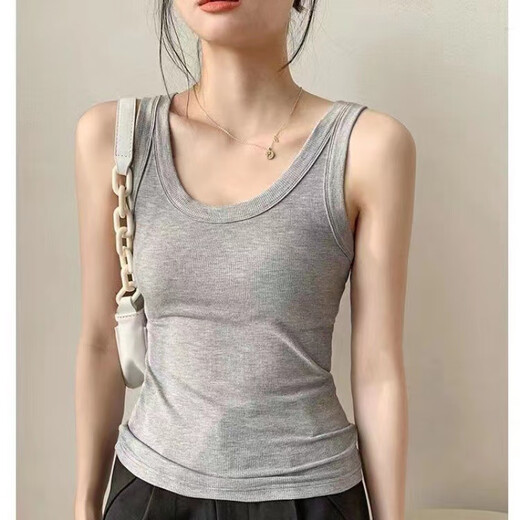季节里吊带背心女成熟莫代尔螺纹色夏季运动外穿无袖t恤防走光内搭打底 白色+深咖色莫代尔棉 M 建议80-95斤