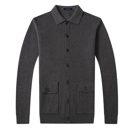 Lilang Wool Cardigan Мужской свитер осень и зимний стиль нового стиля среднего и молодого модного цвета. Цвет универсальной куртки Grey XL 175 (рекомендуется 140-160JIN [JIN равно 0,5 кг])