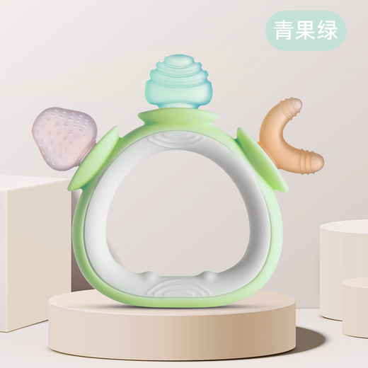 HIHIDEFRIENDS baby silicone molar stick chewing glue small month old baby anti-eating hand artifact training handshake grasp oral teething gum ice plum powder