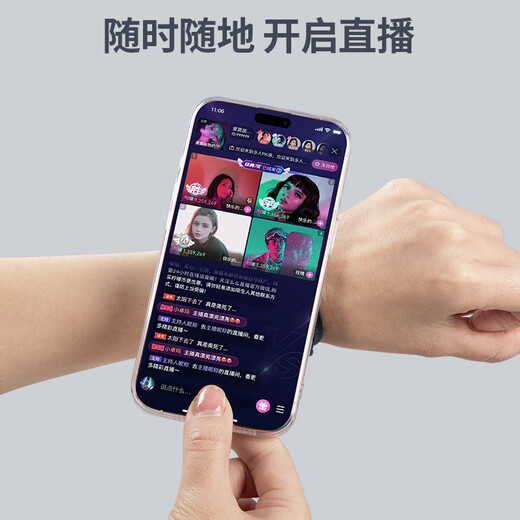 Mixsas Driving Wrist Mobile Phone Holder Live Broadcasting Mobile Phone Strap Magnetic Holder Driving Delivery Cycling Rotating Navigation Equipment Wristband Mobile Phone Holder Black-2 Pack