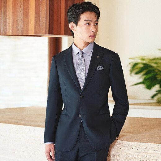 Angel Bird Suit Men's VBC Imported Autumn Men's Wedding Formal Wear 100% Wool Suit and Trousers for Men Twilight Blue 48 A(175/96) /Please note waist or pants