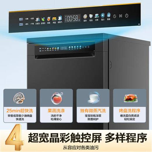 Haier large 16 sets dishwasher embedded household disinfection all-in-one machine L5 frequency conversion super first-class water efficiency fully automatic large capacity desktop independent embedded dual use | 16 sets large capacity | 80 double micro steam washing
