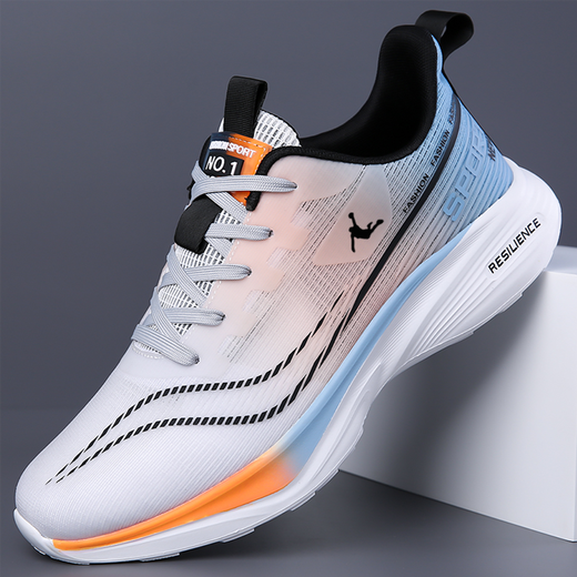 Rickey Jordan Ricky Jordan Marke gebrochene Größe von Herrenschuhen Sneakers Herren Sommer atmungsaktiven schockabsorbierenden Laufschuhen weicher Sohle Kee-Resistant Casual Travel Schuhe Männer Qd826 Weiß und Grün [Mesh-Stil] 41