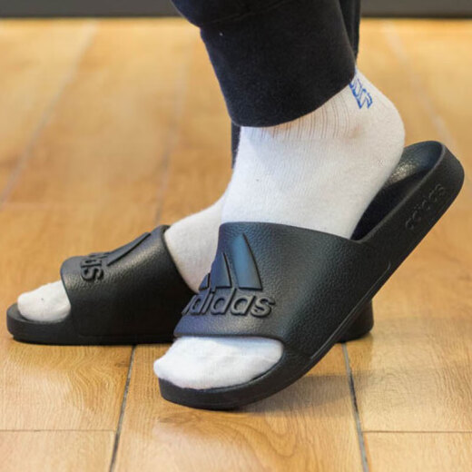 ADIDAS阿迪达斯人字拖男鞋女鞋2025夏季新款运动拖鞋凉拖女士休闲沙滩鞋 IF7371/全黑/一字拖 46