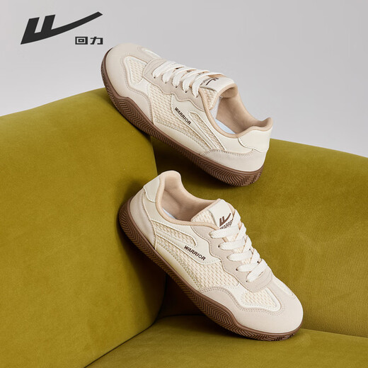 Huili women's shoes, De training shoes, breathable and versatile retro casual sports shoes for women, rice/white 40