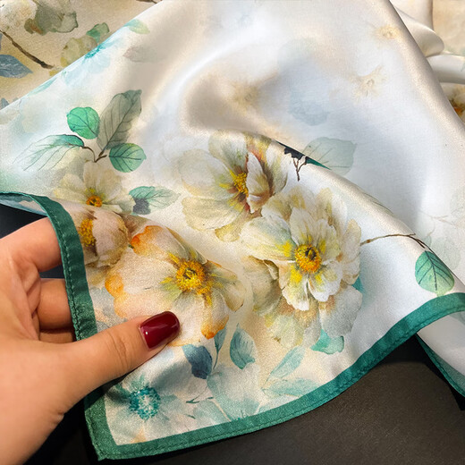 Story Life New Fashion Scarf Silk Flower Silk Scarf Silk Mulberry Silk Decorative Scarf Women's Mulberry Silk Scarf 14130-Main Picture 53*53cm