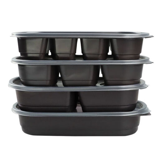 
New disposable lunch box rectangular Japanese packaging box takeaway fast food box sushi bento box plastic partition SZ1048 equally divided three grids with lid 550ml 500 sets