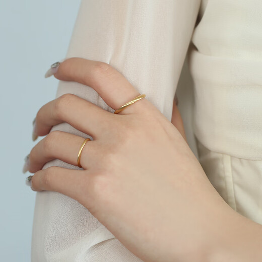 Chi Jizai micro 18K gold German craftsmanship plain gold twist braided ring commuting light luxury high-end ins ring style 3-gold color women's size 9
