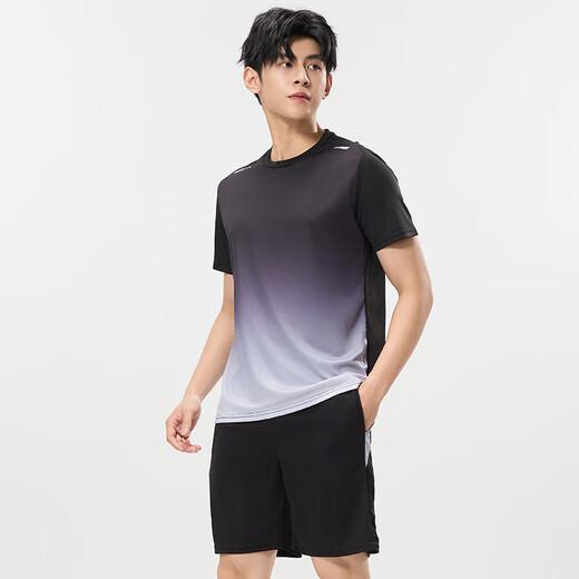 Victoria Traveler Sports Set Men's Summer Fitness Costume Running Speed ​​Dry Clothe Basketball Suit Badminton Suile de formation à manches courtes en soie à glace