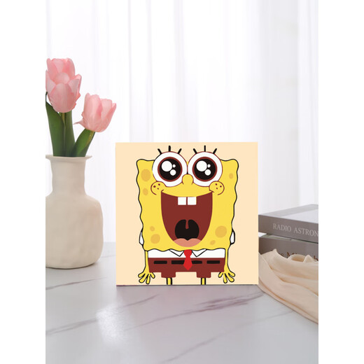 幸书diy数字油画填色儿童手工绘可爱动漫油彩画填充小尺寸解压装饰画 数字油画E2575 20*20厘米 x 实木内框+颜料画笔+参考图