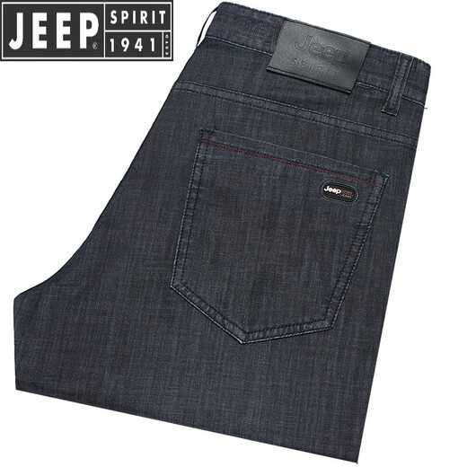 JEEP SPIRIT吉普天丝牛仔裤男士夏季薄款男裤宽松直筒修身中年深档休闲长裤子 慕尼黑-723 桑蚕I丝- 薄款 29 码【腰围2.2尺】