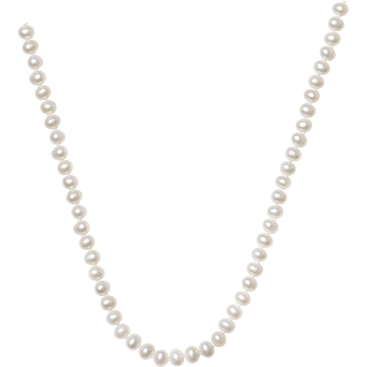 Saturday Fortune S925 Silver Buckle Freshwater Pearl Necklace Mother's Birthday Gift, Flat Round 7.5-8.5mm 45cm
