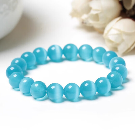 MHFDO old phoenix quality OIDSG cat's eye candy color cat's eye bracelet crystal bracelet summer women's bracelet fine white cat's eye stone about 10 mm 20 beads