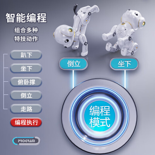 BEYZK智能机器狗儿童玩具男孩宝宝女1-3电动子遥控走路会叫6机器人 [触摸早教版]琉璃金-升大号智能