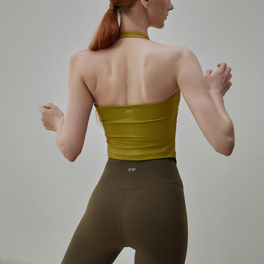 GIT Jiji Yoga Bra Women's Breathable Covering Side Breasts Halter Neck Sports Bra Wearing Pilates Yoga Wear