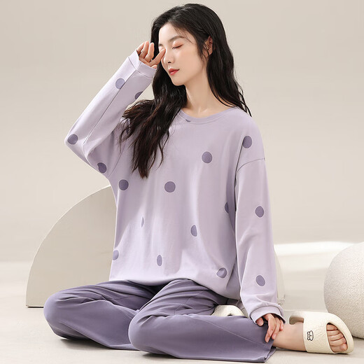 Banana spring and autumn pajamas for women pure cotton students large size loose Korean long-sleeved suits for outdoor summer and winter casual home clothes GXT9923 M (recommended 75-95Jin [Jin equals 0.5 kg])
