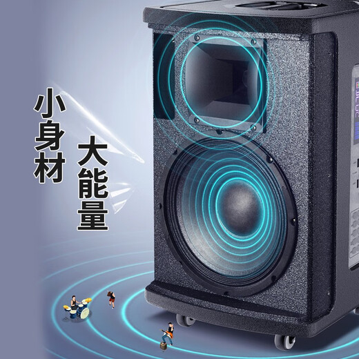 TEMEISHENG JT10-66 outdoor musical instrument road show karaoke high-end electric acoustic guitar saxophone playing and singing live sound box 10 inches + 2 metal microphones + T22 wired microphone free luxury gift package