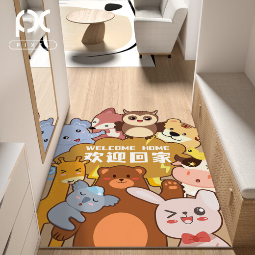 像素入户门地垫进门脚垫门口PVC皮革门垫可擦洗耐脏防滑垫可裁剪垫子 现代15042 120cm*240cm (皮革 一擦即净)