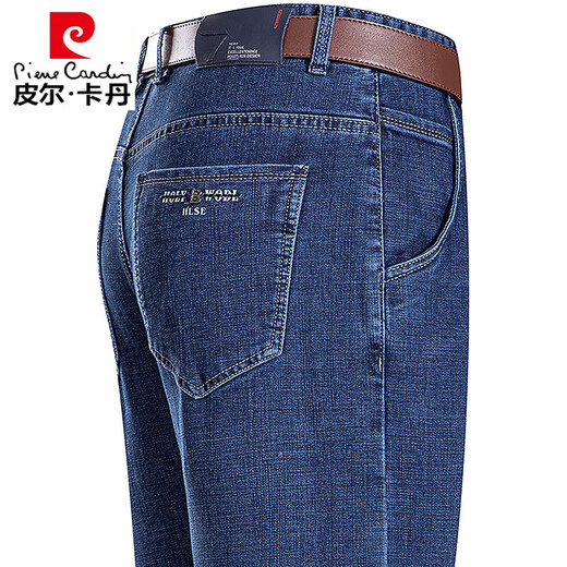 皮尔卡丹（pierre cardin）夏季2025薄款男士牛仔裤中老年爸爸装直筒休闲裤新款裤子 3881款 中兰 29 腰围2尺2