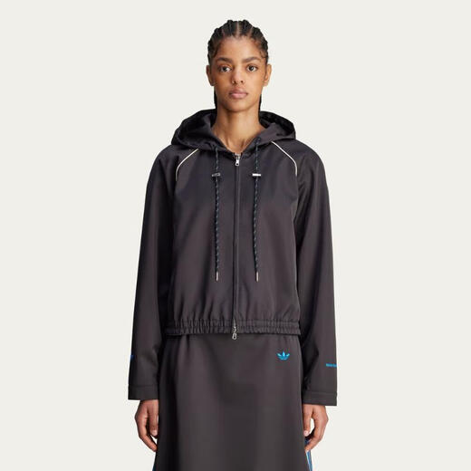 阿迪达斯 （adidas）女子连帽复古风休闲潮流时尚简约百搭运动夹克 JW1110 XS