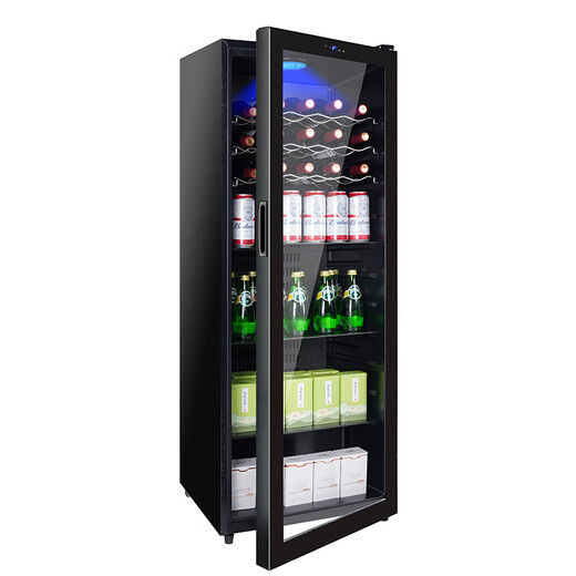 Royalstar ice bar refrigerator European style constant temperature wine cabinet hotel home living room refrigerator mini small single door office fresh display display sample tea beverage cabinet first class energy efficiency 258L digital display temperature + full refrigeration + blue light + wine rack